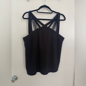 Fabletics Black Strappy Tank Top Workout or Date Night Super Sexy